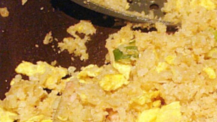 Magic Cauliflower Fried Rice with Bacon and Egg