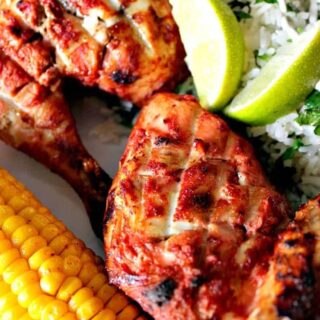Spicy Tandoori Chicken Drumsticks is a wonderful baked or grilled recipe using a homemade spice mix. Full of flavor and great for a dinner or to serve at a party!