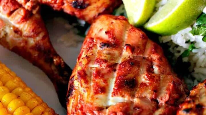 Spicy Tandoori Chicken Drumsticks is a wonderful baked or grilled recipe using a homemade spice mix. Full of flavor and great for a dinner or to serve at a party!