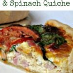 Bacon, Mushrooms & Spinach Quiche, a great recipe suitable for lunches, picnics or dinner!