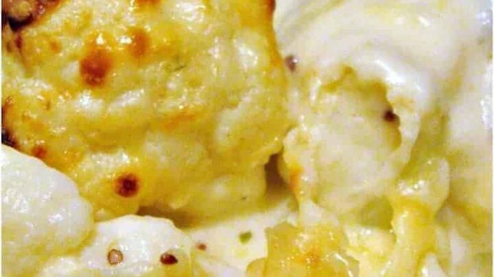 Cauliflower Cheese! Also good if you need to make ahead. Simply put it in the oven when you're ready! Please enjoy