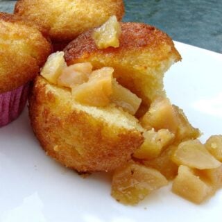 Caramel Pear Cornbread Muffins
