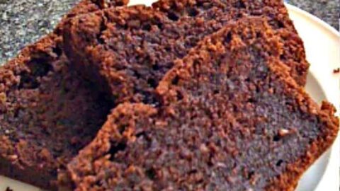 Chocolate Almond Pound Cake. Delicious, rich chocolate cake with added melted chocolate and ground almonds. Perfect as an afternoon tea cake or a dessert cake