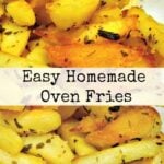 Easy Homemade Oven Fries. Crunchy on the outside, fluffy on the inside! Add your favorite seasonings and hey presto! Super yummy! | Lovefoodies.com