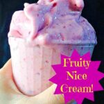 Fruity Nice Cream, made with just fruit, this is a delicious dessert anyone can make! No ice cream maker necessary!