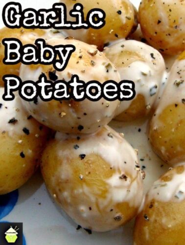 Garlic Baby Potatoes An incredibly easy and quick recipe using tender baby potatoes, in a creamy garlic and herb coating. Delicious served warm and great for outdoor eating too!
