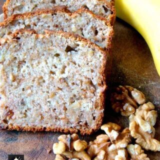 Moist Banana and Walnut Pound Loaf Cake