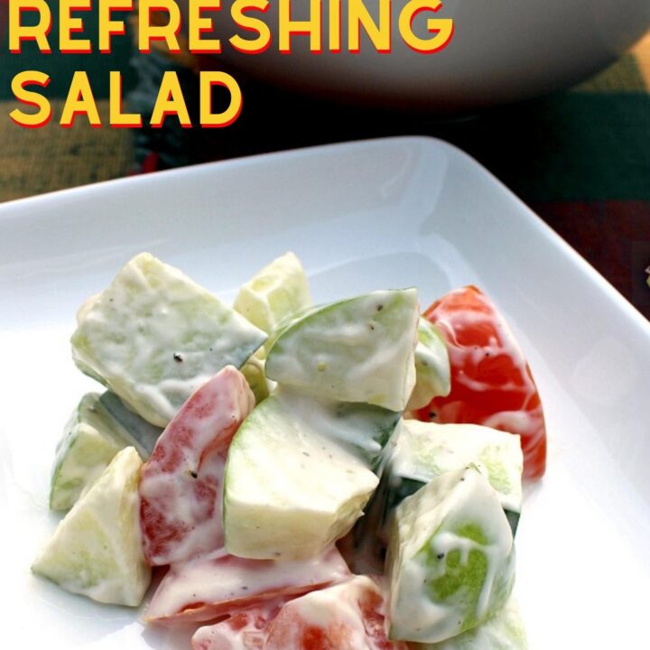 Simple Refreshing Salad Simple Refreshing Salad. Simple ingredients using apple, cucumber, and tomato combined with a lovely easy yogurt dressing makes for a deliciously refreshing salad.
