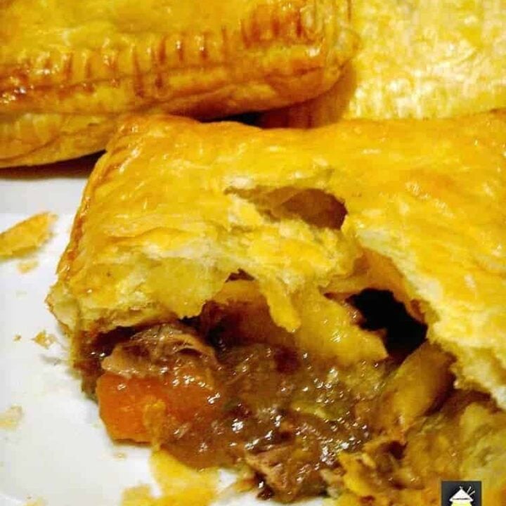 Steak Bakes Steak Bakes (like Savory hand pies!). Delicious mini puff pastry pies using leftover fillings from your pot roasts, casseroles and roast dinners! Really easy to make and great for lunches or as part of a dinner