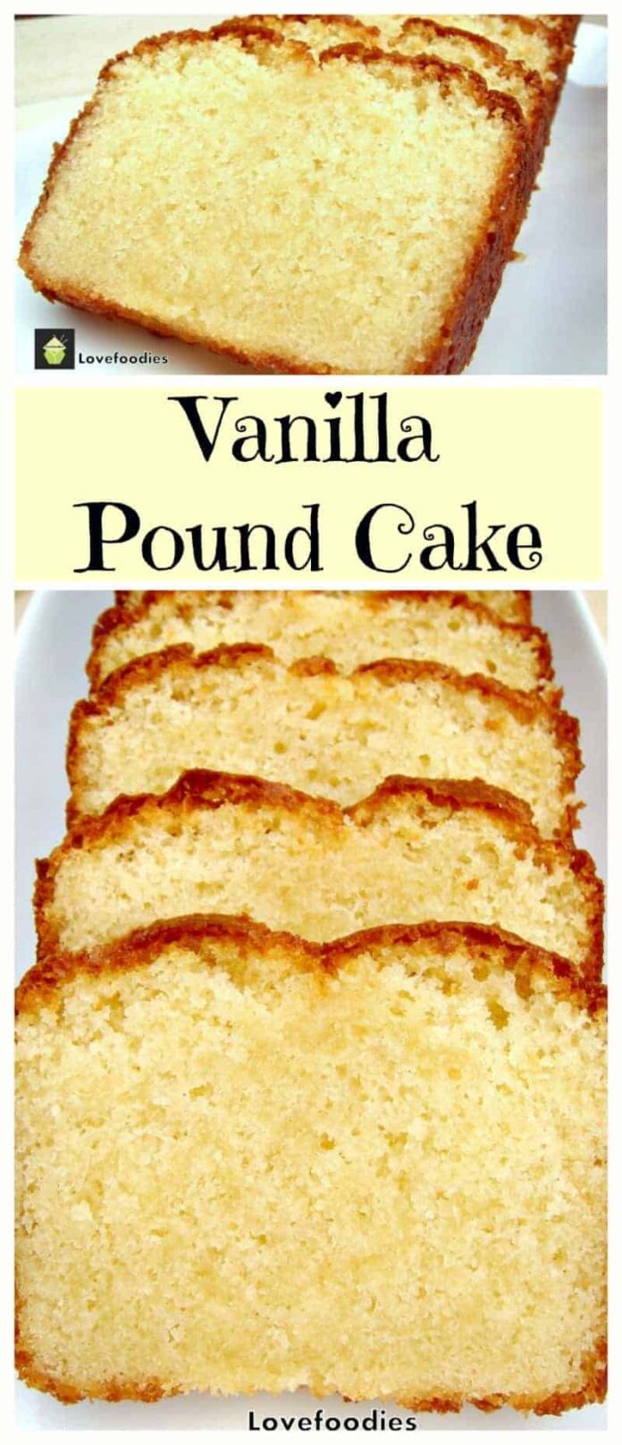 Homemade Vanilla Pound, Loaf Cake, classic, made from