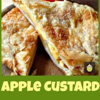Delicious Apple and Custard Strudel, serve warm on their own or add a blob of whipped cream!