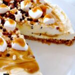 Caramel Mountain Top Cheesecake. No Bake and very easy to make. Come and see what's inside this stunning dessert!