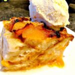 Peach Croissant Puff. A great easy dessert and perfect for using up any left over croissants! | Lovefoodies.com