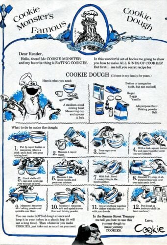 Famous Cookie Monster Cookie Dough Recipe. Please go to the recipe to print the cookie sheet and get full recipe and instructions.