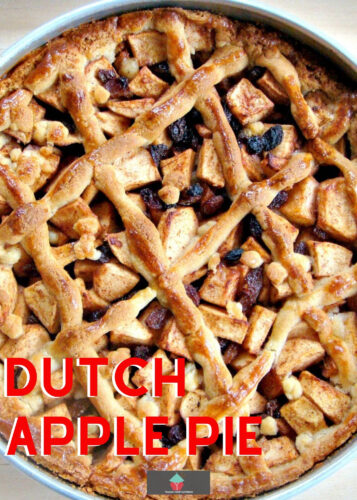 Dutch Apple Pie - Loaded with apples, raisins, cinnamon and the most delicious pastry I've ever eaten! Be sure to have a lovely cup of coffee to go with a slice of pie in true Dutch tradition!