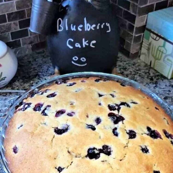 Easy Blueberry Cake Easy Blueberry Cake. A very easy recipe loaded with blueberries and perfect with a cup of tea!