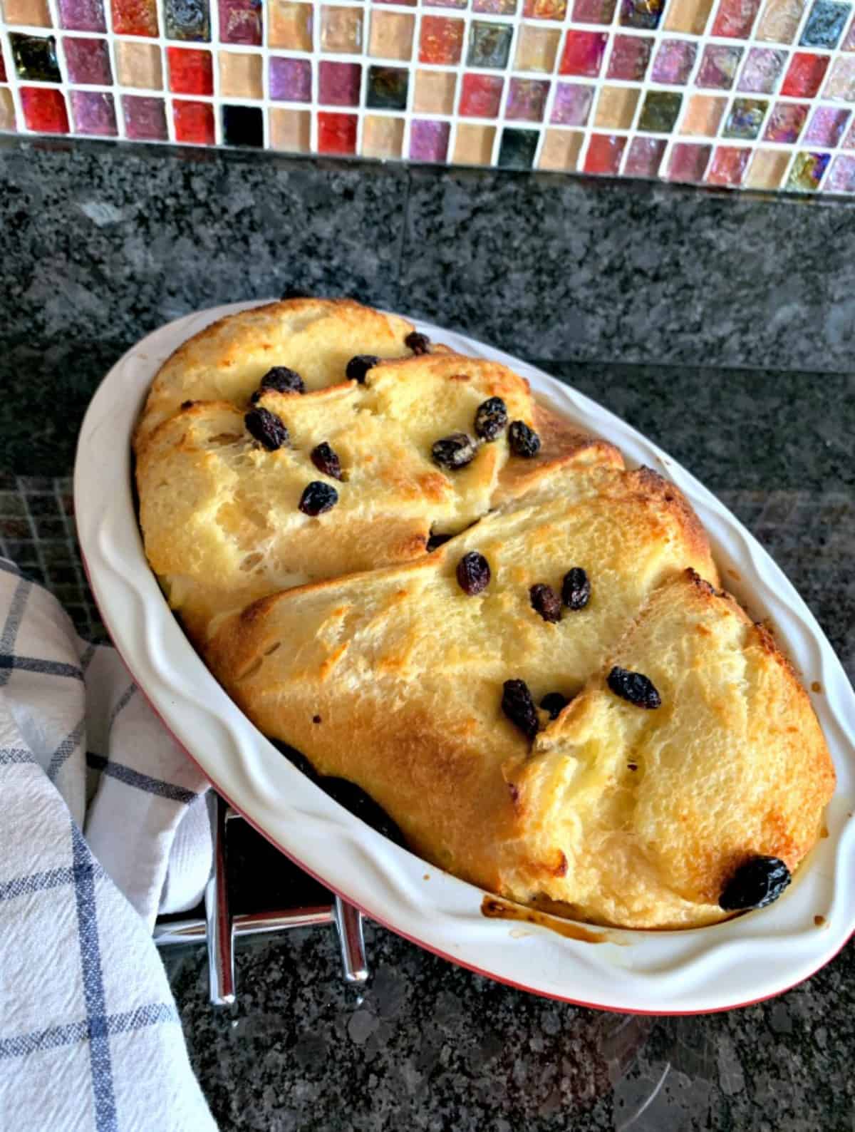 Light Fluffy Coconut Bread and Butter Pudding. Similar to French Toast only much fluffier. Great served warm from the oven just or with a blob of creamy coconut ice cream too! Light Fluffy Coconut Bread and Butter Pudding. Similar to French Toast only much fluffier. Great served warm from the oven just or with a blob of creamy coconut ice cream too!