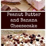 No Bake Peanut Butter Banana Cheesecake. Oh boy! Super easy recipe, no bake and a chocolate chip cookie base! | Lovefoodies.com