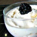 5 Minute Creamy Blackberry and White Chocolate Fool. Incredibly easy recipe and great for serving after a BBQ or when you have a crowd. You can make 1 or 100 portions. It's very versatile to suit.