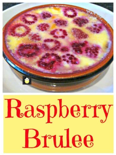 Raspberry Brulee is a lovely dessert, served warm or chilled and you can also swap the berries for any of your favorites! Easy recipe too!