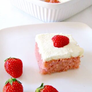 Strawberry and Coconut Poke Cake