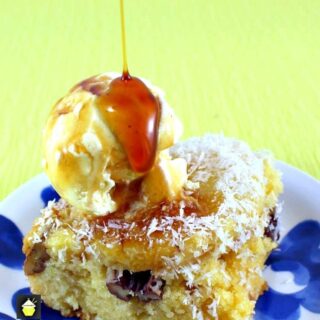Coconut, Pineapple and Pecan Upside Down Cake! This is a fun pineapple and coconut upside down cake, very easy to make and a great flavor combination. Throw in a handful of pecans too for extra yumminess! Very easy recipe