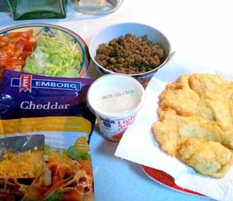 Bannock Fry Bread Taco. Easy recipe and great for parties, game nights etc