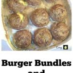 Burger Bundles and Gravy. It's a delicious, easy recipe, and the kiddies love it! Burger meat stuffed with cheese and cooked in a terrific gravy. Oven or slow cooker!