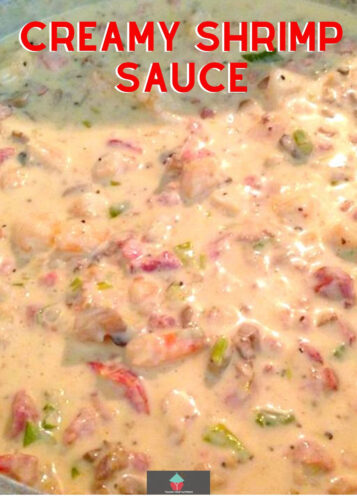 Creamy Shrimp Sauce is a delicious starter or main, great served with pasta or crusty bread! Easy seafood cheese sauce recipe with regular ingredients