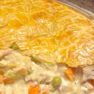 DELICIOUS Turkey Pot Pie, Look at that pie crust! I would also make this using chicken and ham together (great combo!) Oh my!
