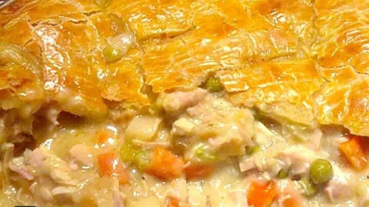 DELICIOUS Turkey Pot Pie, Look at that pie crust! I would also make this using chicken and ham together (great combo!) Oh my!