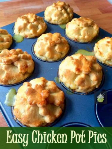 Easy Mini Chicken Pot Pies. Delicious little pies with crisp pastry. Freezer friendly and great for parties too!