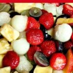 Easy Fresh Fruit Salad, using a wonderful variety of fruits. Optional simple syrup dressing too! Always a hit and perfect if you need to make ahead!