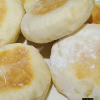 English Muffins - Perfect served warm with some butter! You can eat these delights sweet or savoury, the choice is yours! (I like strawberry jam on mine!) Make up a batch and freeze so they're always handy!