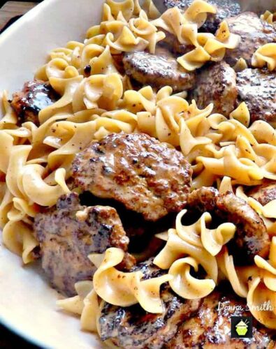Frikadeller Meat Patties with Sauce. A Delicious popular recipe originating from Denmark with tender ground meat patties and a tasty creamy sauce. Easy, homemade comfort food dinner recipe