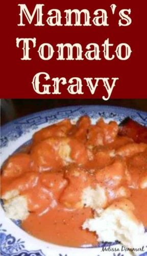 Mama's Tomato Gravy is a homemade original old fashioned family recipe, passed down through the generations. Delicious simply served with biscuits for breakfast!