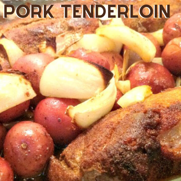 Oven Roasted Brown Sugar Pork Tenderloin Oven Roasted Brown Sugar Pork Tenderloin, succulent pork tenderloin marinated using a mix of spices and brown sugar, baked with baby potatoes and onions, a perfect dinner