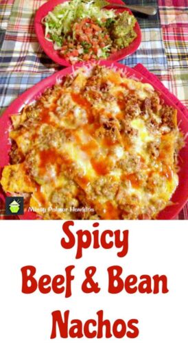 Spicy Beef and Bean Nachos - Always great for a crowd! Also recipes for Guacamole & Pico de Gallo to go with this!