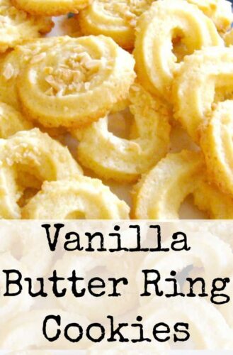 Vanilla Butter Ring Cookies. These little cookies have a wonderful vanilla flavor and melt in your mouth. Easy to make!