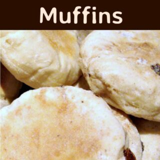 Cinnamon & Raisin English Muffins - Delicious opened and served warm with a nice spread of butter on each half! Easy stove top recipe.