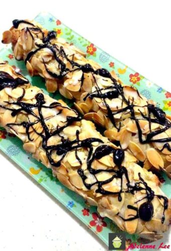 Almond Pastries. A very quick and easy recipe. Delicious almond filling wrapped in a buttery flaky pastry.