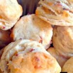 Cheesy Bacon Biscuits Cheesy Bacon Biscuits. These are a lovely light and fluffy biscuit with amazing flavors! Great served warm with your favorite chili, stew or simply on their own!