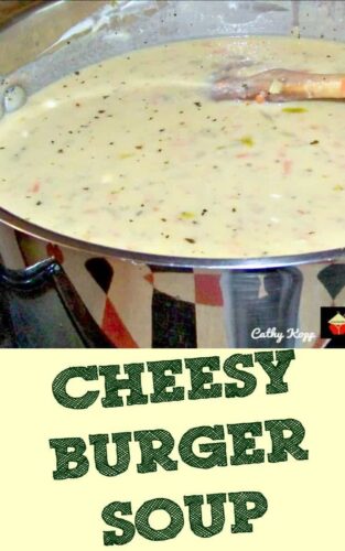 Cheesy Burger Soup. This is a very easy recipe with fantastic favors and will certainly fill your tummy!