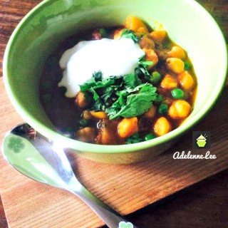Chickpeas and Potato Curry, a quick and easy meal, great served as a main or side dish.