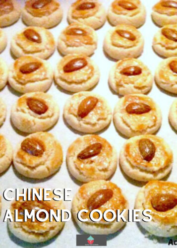 Chinese Almond Cookies are simple little cookies, traditionally made for Chinese New Year. These cookies are soft, fluffy, and crumbly. The shape symbolizes coins and will give you good fortune in the coming new year! Easy recipe and are so addictive, be sure to make plenty!