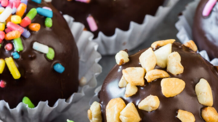 Chocolate Covered Gingerbread Cake BallsH
