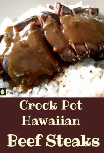 Crock Pot Hawaiian Beef Steaks with a delicious gravy. Easy recipe and perfect served with your favorite potatoes, rice or pasta!