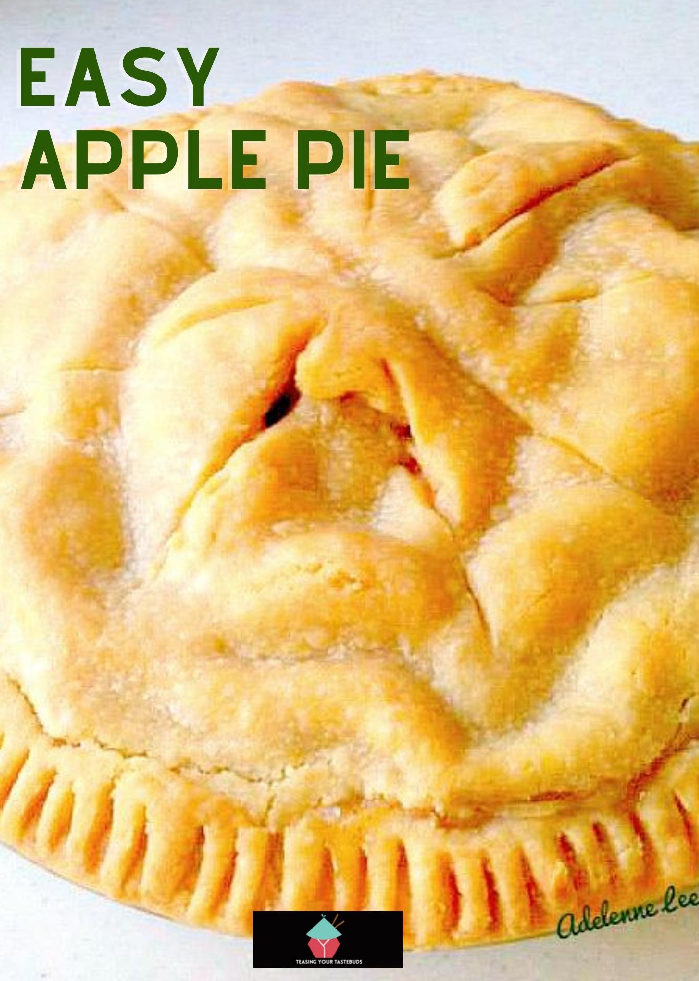 Apple Pie Easy Apple Pie from Scratch. A delicious crisp, buttery pastry pie filled with apples, sprinkled with cinnamon. Serve warm or cold, with whipped cream or ice cream.