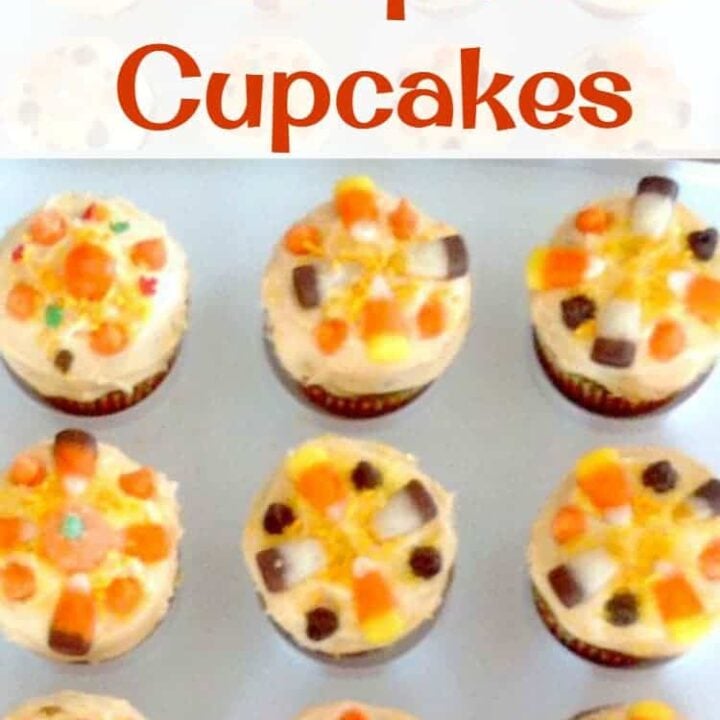 Nanny's Pumpkin Cupcakes Nanny's Pumpkin Cupcakes. A very fun and easy cupcake recipe with pureed pumpkin & decorated with candy corn. A perfect sweet treat for Fall and Thanksgiving
