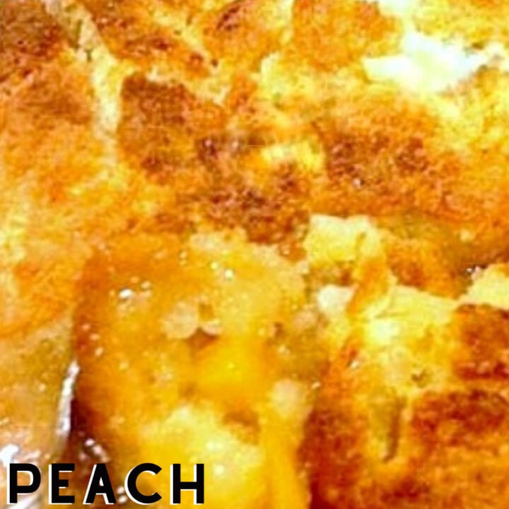 Easy Peach Cobbler Peach Cobbler. This works fantastic with any of your favorite fruits! A really pleasing dessert best served warm with a blob of your favorite ice cream